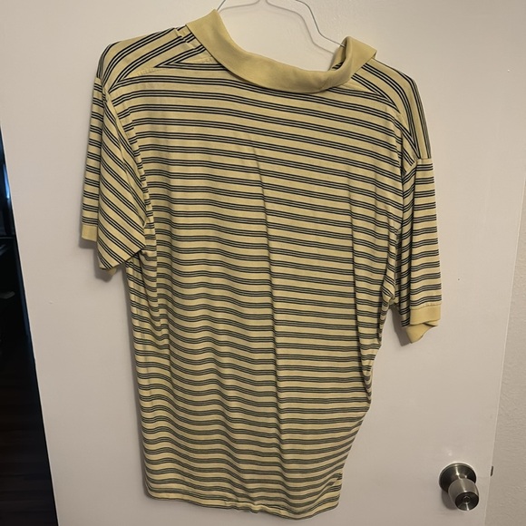 Large - Polo Ralph Lauren Collared Shirt - Yellow w/ Black Stripes - Picture 4 of 6